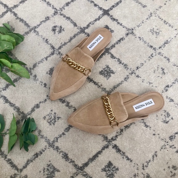 Steve Madden Suede Forever Chain Mules 